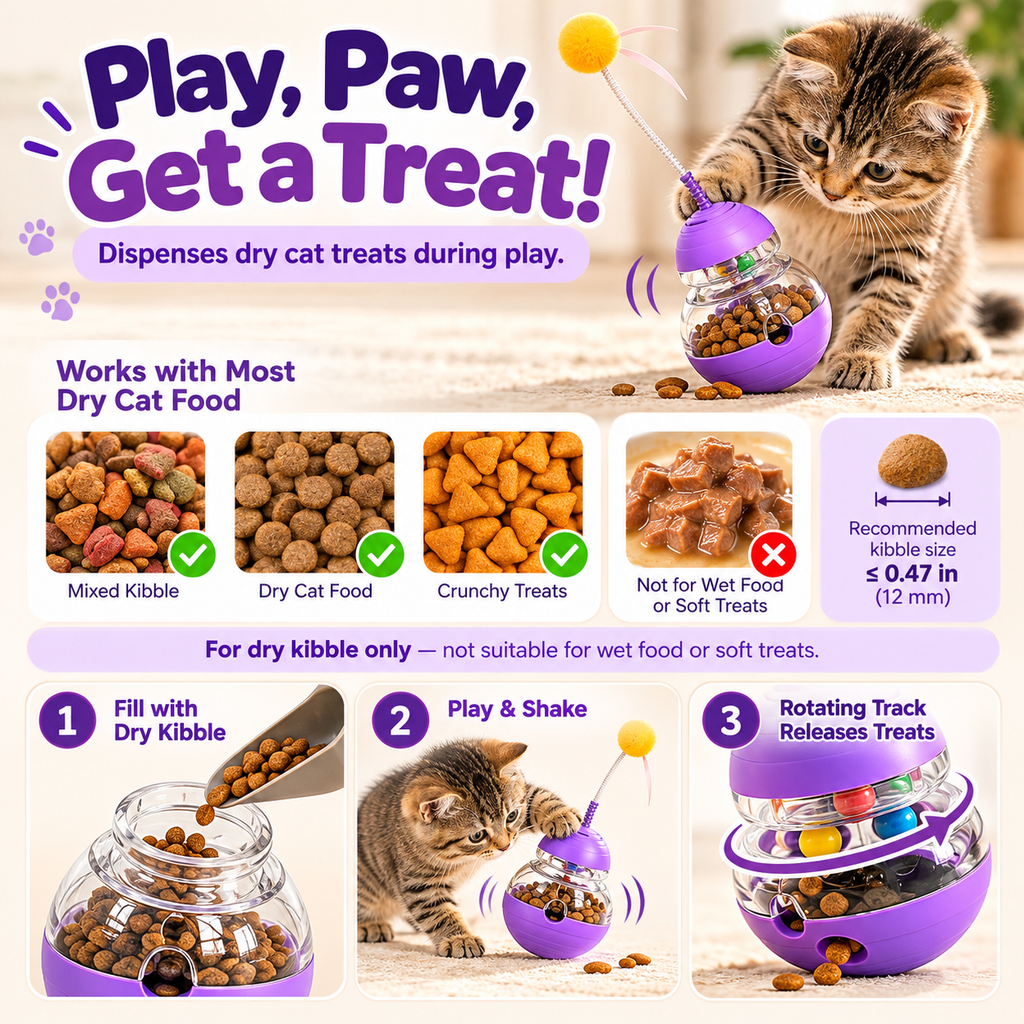5-in-1 Interactive Cat Toy & Treat Dispenser