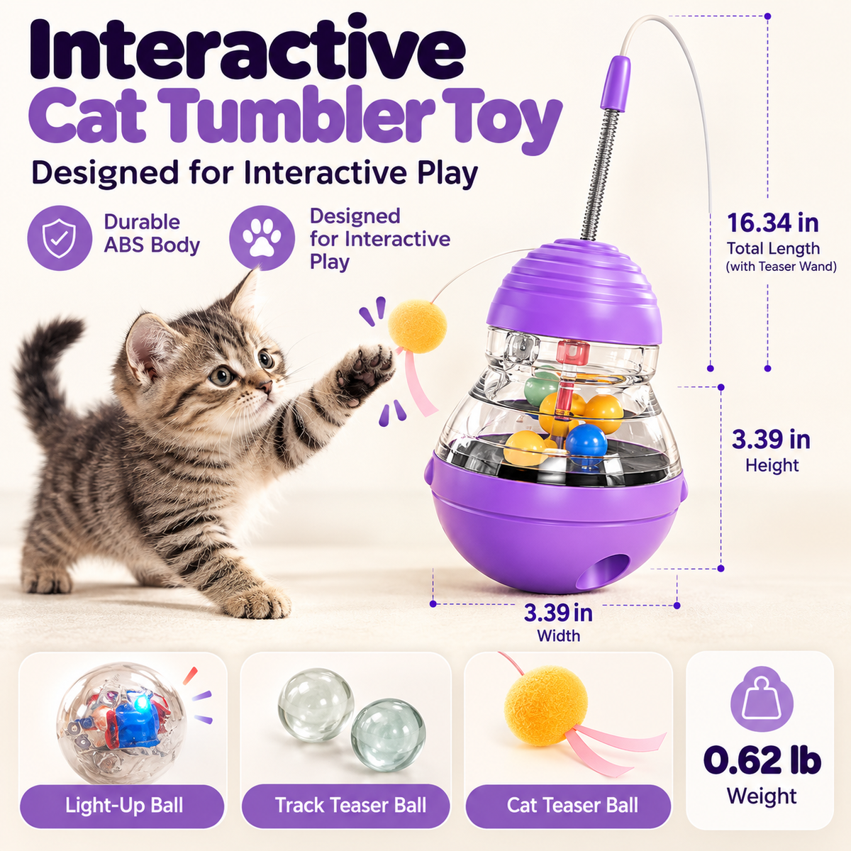 5-in-1 Interactive Cat Toy & Treat Dispenser