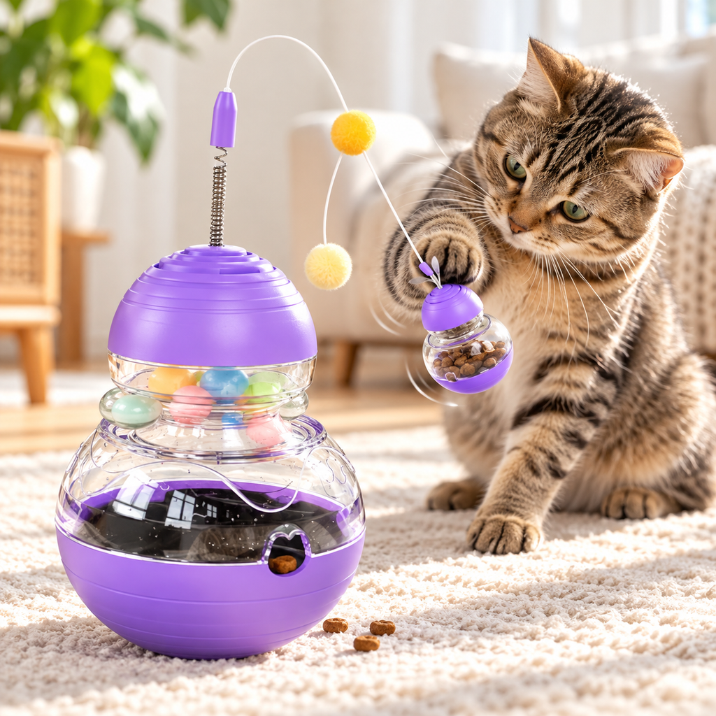 5-in-1 Interactive Cat Toy & Treat Dispenser