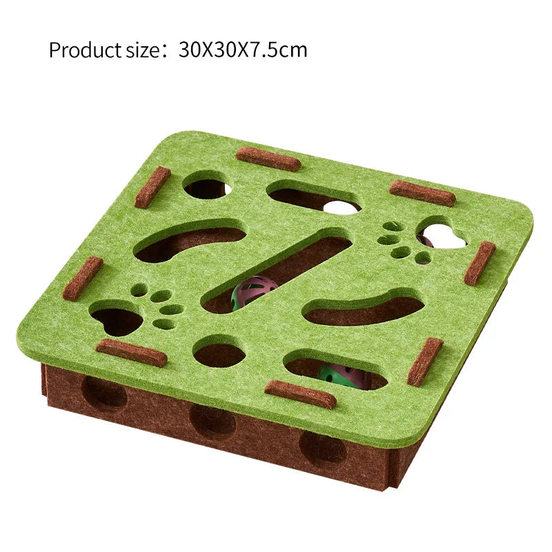 PawLuxe Interactive Cat Puzzle Toy – Felt Maze Tunnel with Bell Ball