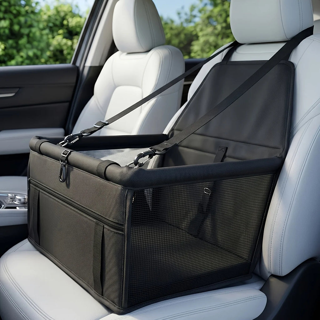 PawLuxe Portable Dog Car Seat – Breathable Pet Travel Carrier with Secure Adjustable Straps