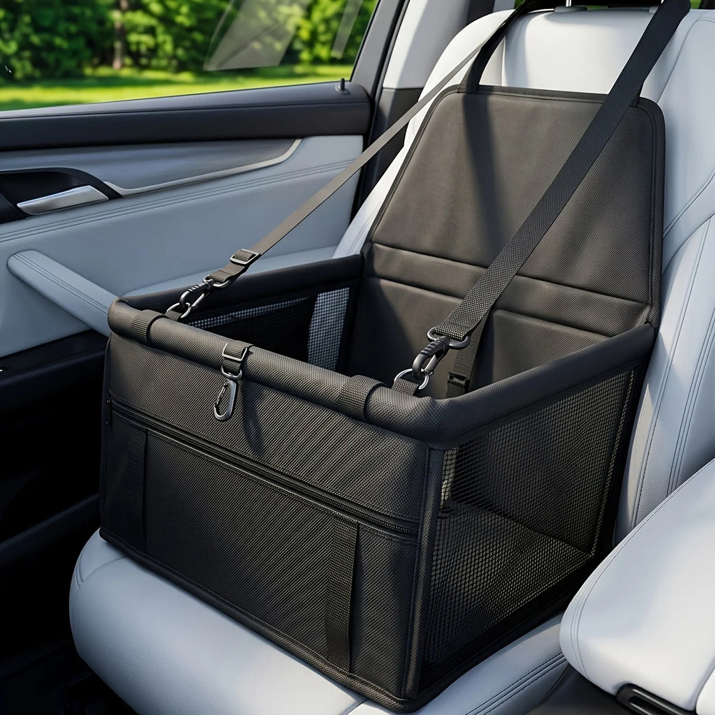 PawLuxe Portable Dog Car Seat – Breathable Pet Travel Carrier with Secure Adjustable Straps