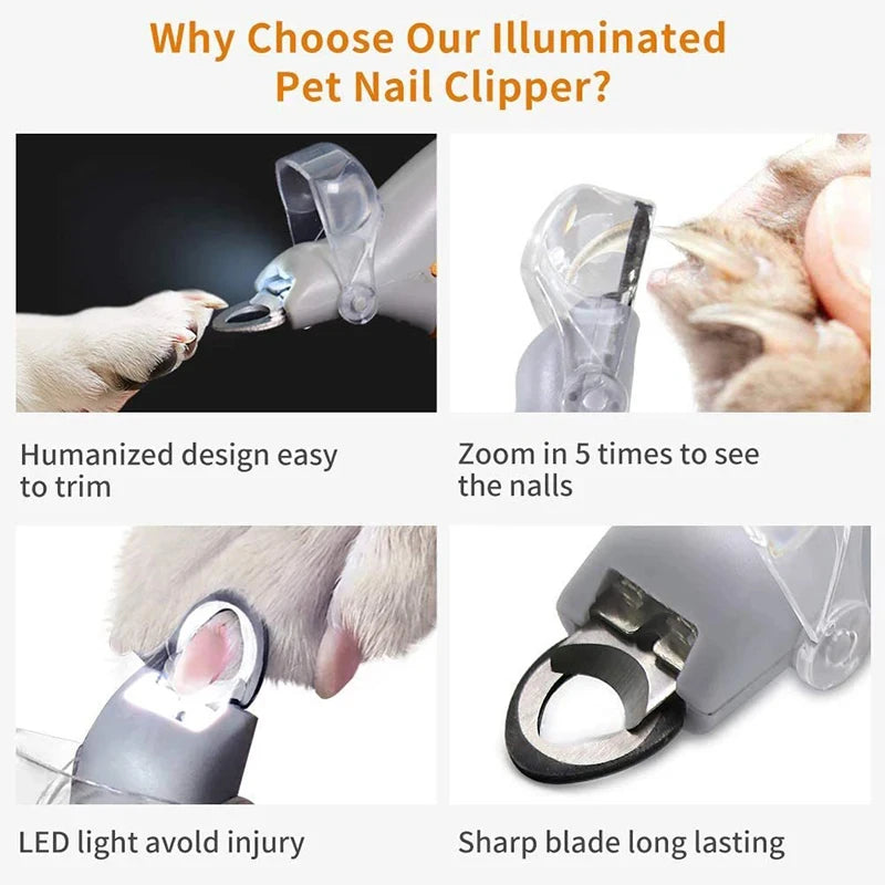 LED Pet Nail Clippers – Professional Nail Trimmer for Dogs & Cats