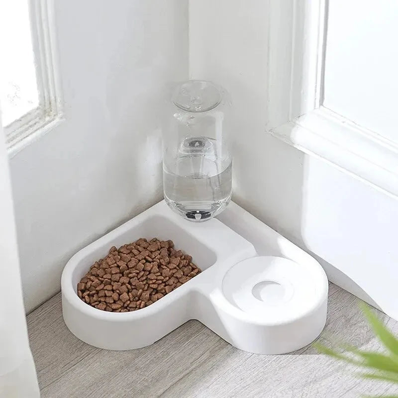 PawLuxe 2-in-1 Pet Food & Water Bowl – Automatic Drinking Bowl for Dogs & Cats