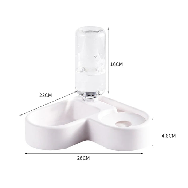 PawLuxe 2-in-1 Pet Food & Water Bowl – Automatic Drinking Bowl for Dogs & Cats
