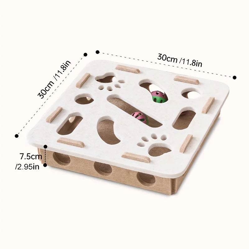 PawLuxe Interactive Cat Puzzle Toy – Felt Maze Tunnel with Bell Ball
