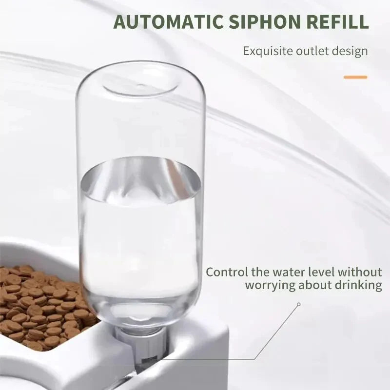PawLuxe 2-in-1 Pet Food & Water Bowl – Automatic Drinking Bowl for Dogs & Cats