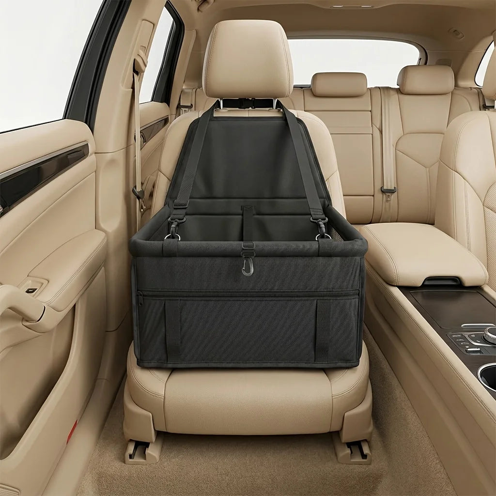 PawLuxe Portable Dog Car Seat – Breathable Pet Travel Carrier with Secure Adjustable Straps