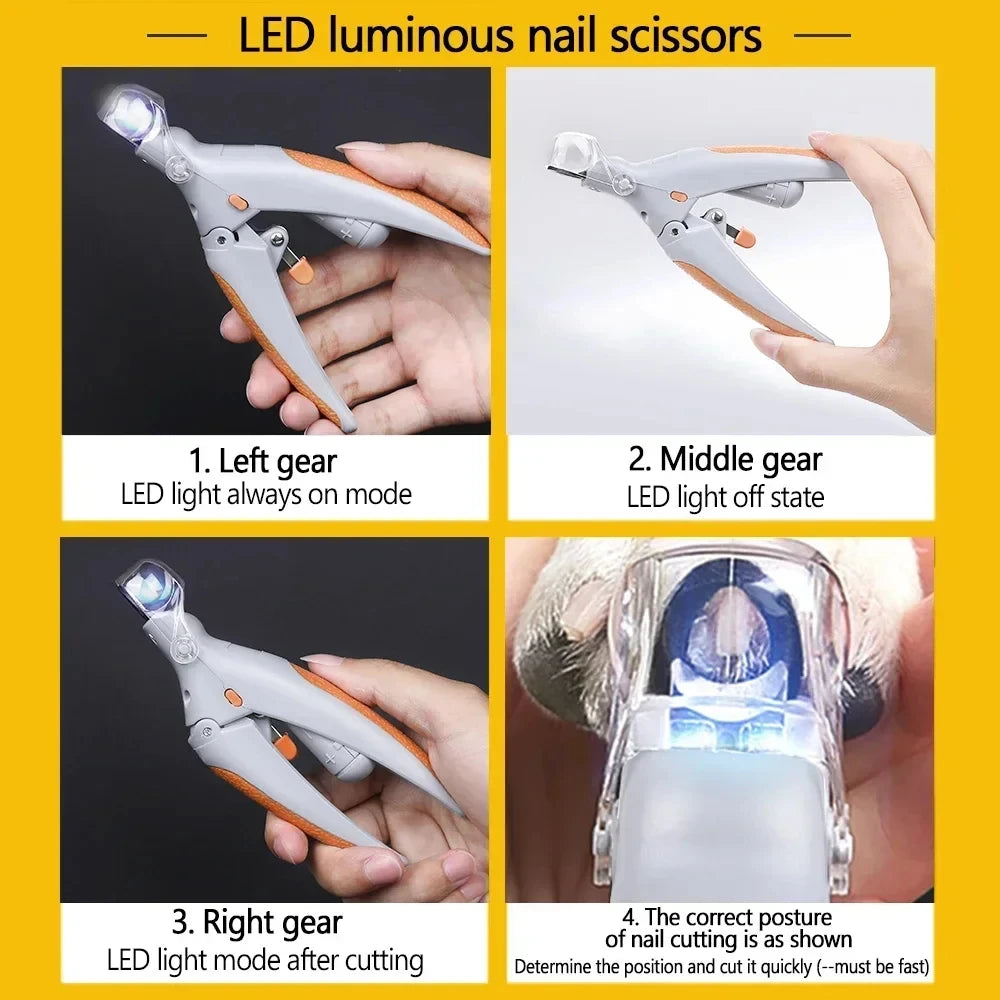 LED Pet Nail Clippers – Professional Nail Trimmer for Dogs & Cats