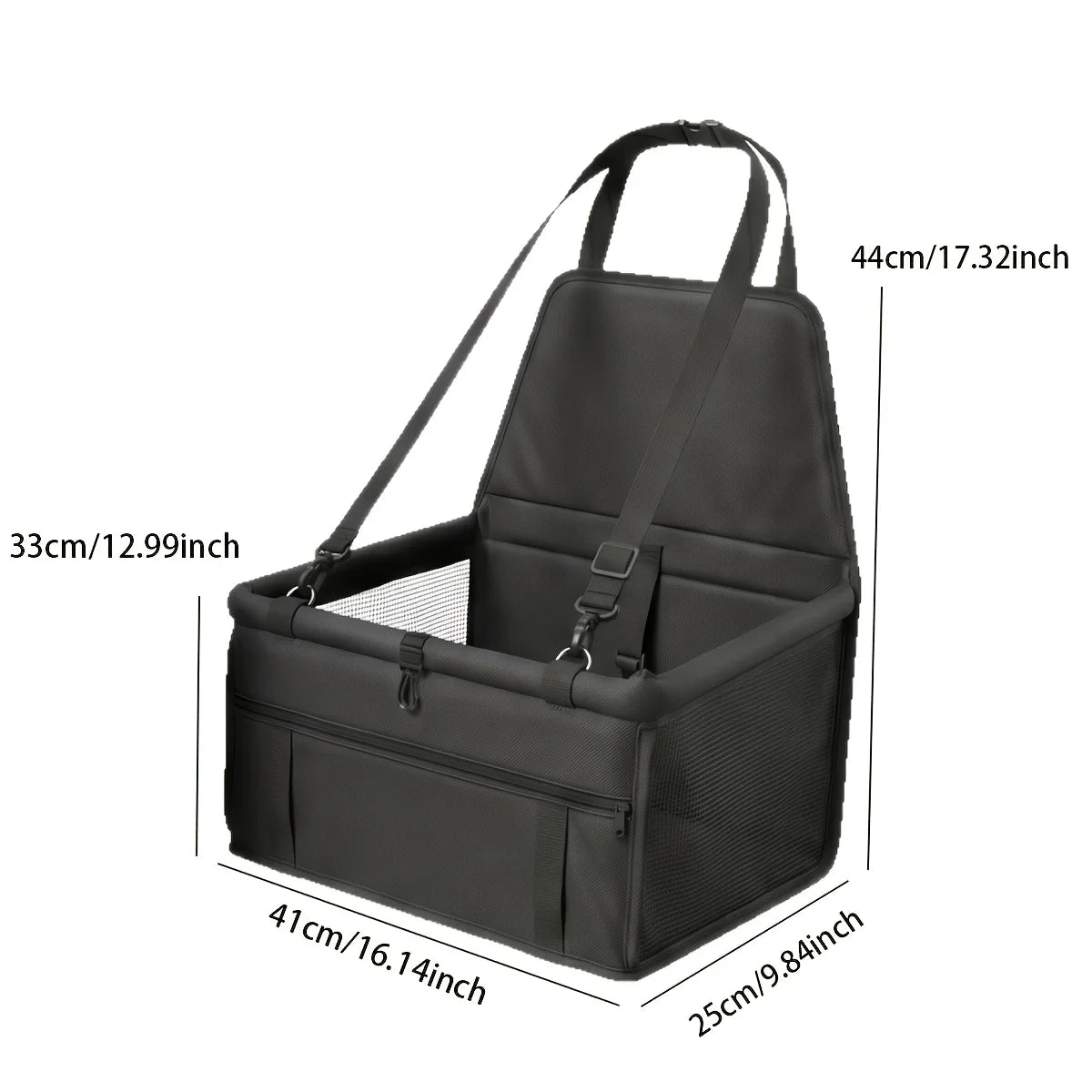 PawLuxe Portable Dog Car Seat – Breathable Pet Travel Carrier with Secure Adjustable Straps