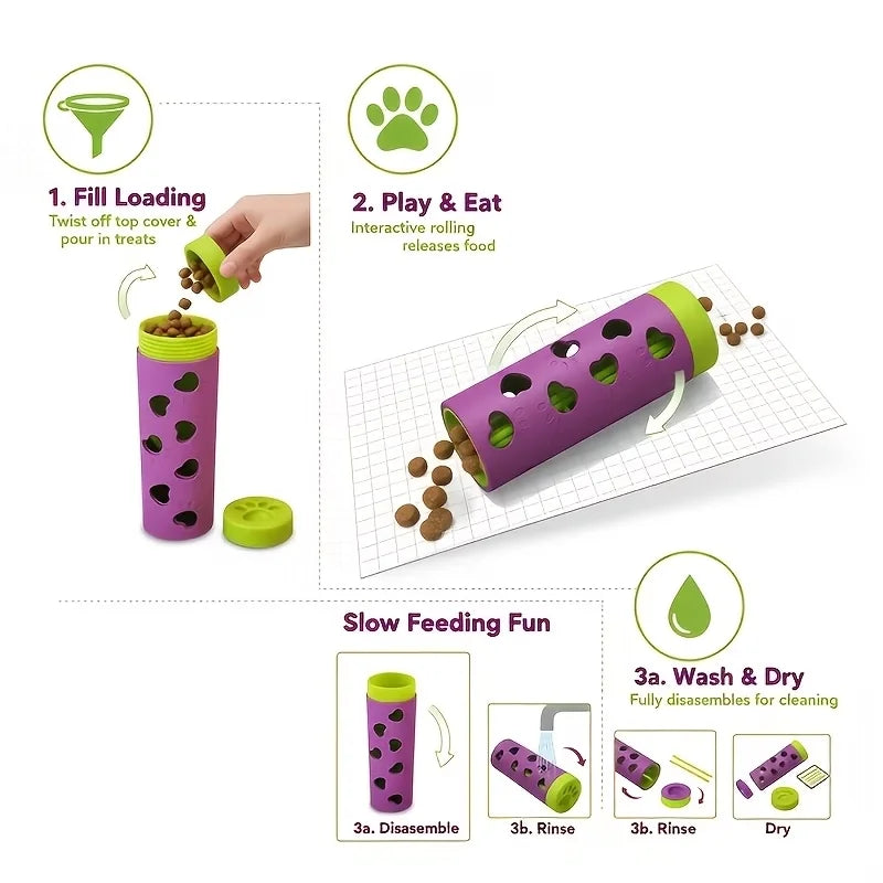 PawLuxe Interactive Slow Feeder Treat Dispenser – Detachable Bite-Resistant Toy for Dogs & Cats