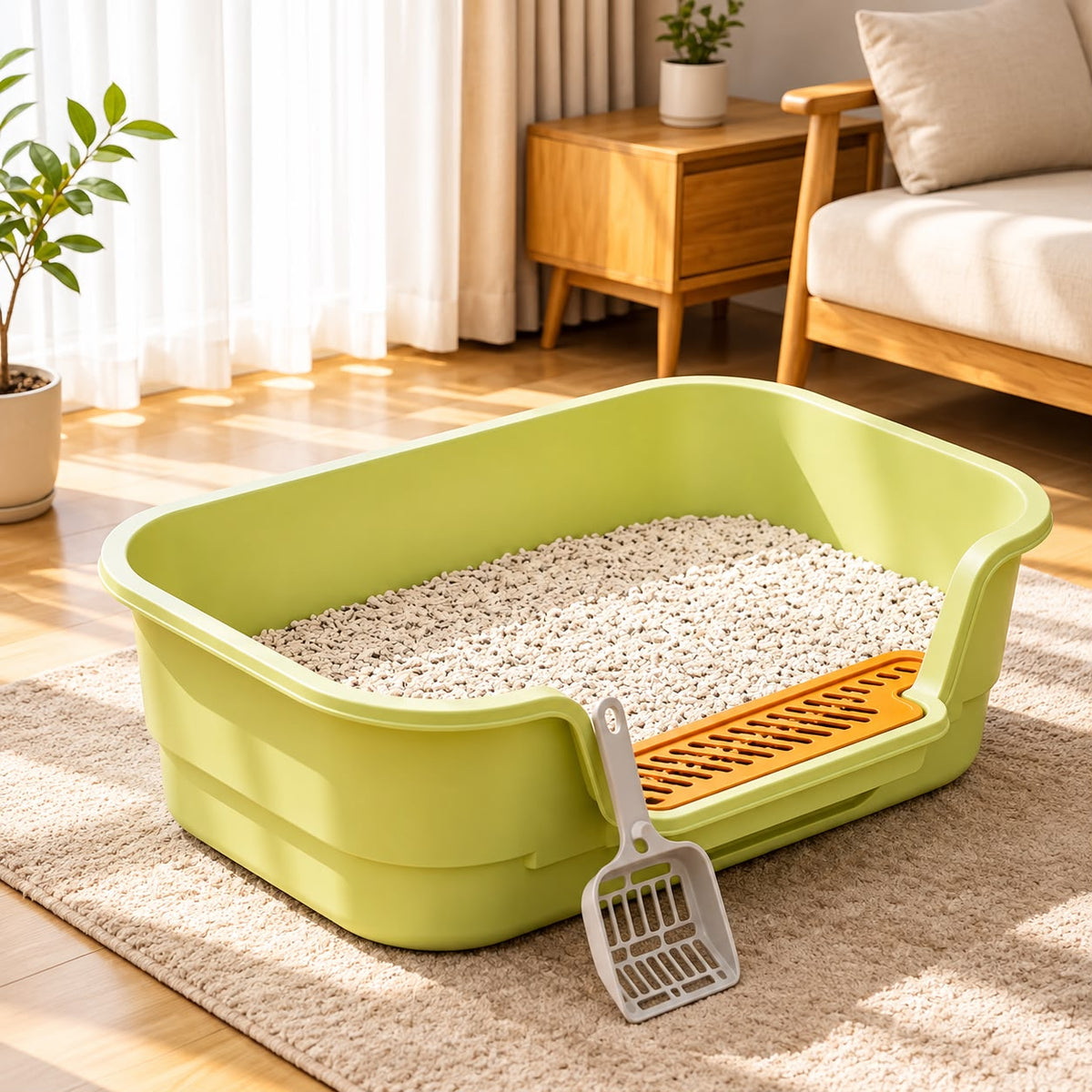 Semi-Enclosed Anti-Splash Cat Litter Box